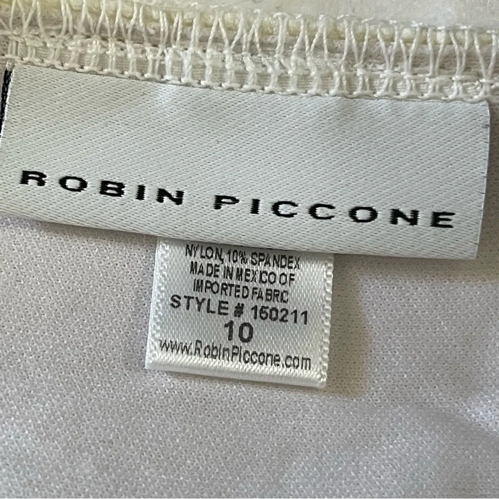 Robin Picone White Cameron Crochet Mesh One‎ Piece Bathing Suit Size 10